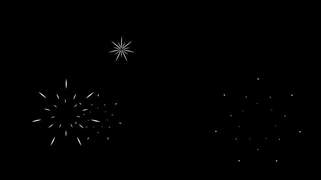 blast and circle burst explosion, single line blast Explosive Burst Animation for Video Decoration, white cartoon firework shape Motion Graphic, line burst pop up on black background