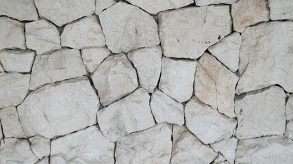 Obraz premium Large white stone wall pattern