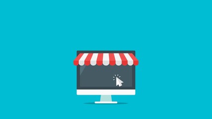 Animated online store computer and e-commerce icons - Powered by Adobe