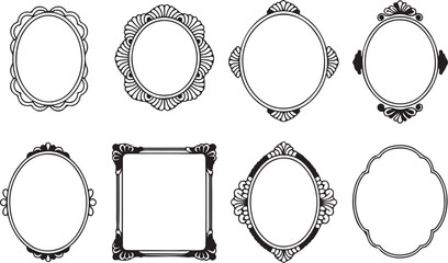 Ornate Design The frames feature intricate, highly decorated patterns with scrolls, flourishes, and filigree details.