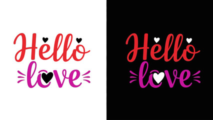 Hello Love" creative typography design for romantic greetings, expressing affection, and celebrating special moments of connection and warmth © Hussnain