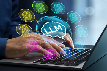 LLM large language model and custom AI solutions. Artificial intelligence driven generative...
