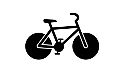 Bicycle icon black silhouette transportation fitness symbol isolated on white background