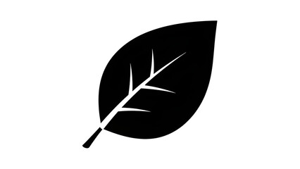 Black Leaf Icon Vector isolated PNG with Transparent Background