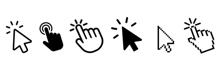 Obraz premium vector illustration of hand cursor icons 