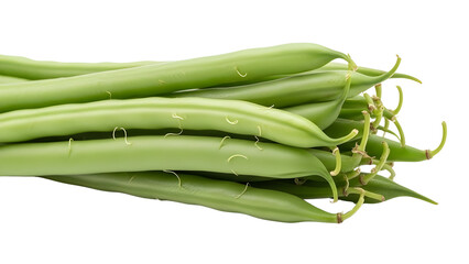 Pile of Fresh Green Beans, Raw Healthy Vegetable isolated PNG with Transparent Background