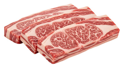 Fresh Raw Beef Short Ribs Product Shot isolated PNG with Transparent Background