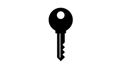 Simple Black Key Icon Vector isolated PNG with Transparent Background