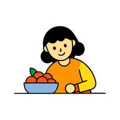 little girl eating a carrot