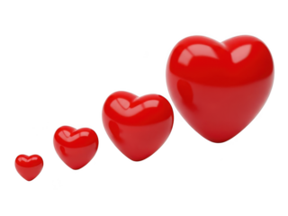 Sequence of red hearts