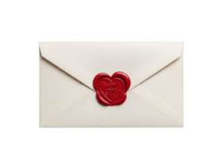 Sealed love letter with red wax seal