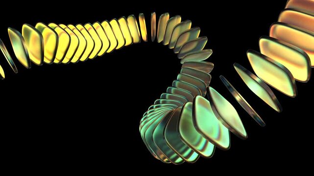 Abstract geometric animation, rotating cube glass shapes, 4k looping video, 3d render