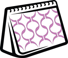 academic calendar design icon Black silhouette vector illustration on transparent background