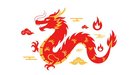 Year of the Dragon Minimalist Chinese Zodiac Vector