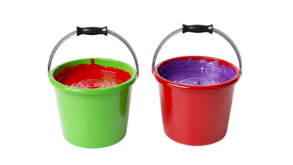 Two buckets with paint
