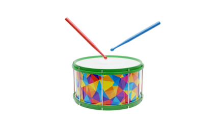 Colorful drum with sticks