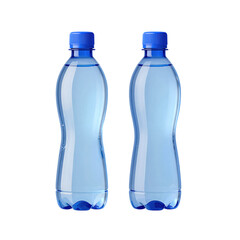 Naklejka premium Two blue plastic bottles with water.