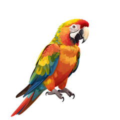 Fototapeta premium Vibrant Multicolored Parrot With Red, Yellow, and Blue Feathers.