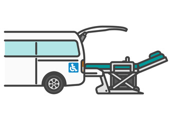 ストレッチャー装備 作動説明・ハイルーフ福祉車両 バン｜福祉車両シリーズ