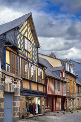 Street Rue de la Psalette in Rennes downtown, France