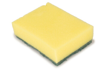 Dish scrubbing sponge isolated on white background