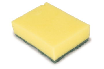 Dish scrubbing sponge isolated on white background