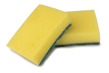 Dish scrubbing sponge isolated on white background