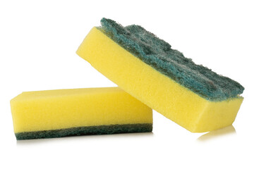 Dish scrubbing sponge isolated on white background