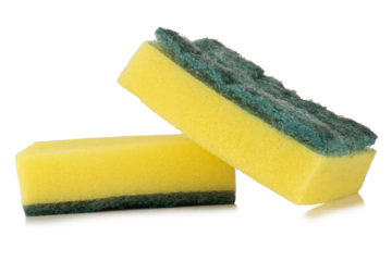 Dish scrubbing sponge isolated on white background