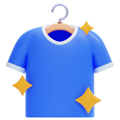 PNG 3D Fresh Clean Shirt on Hanger Icon Isolated on a White Background