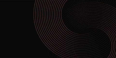 Abstract modern bright green gradient background with glowing neon circle lines element and halftone dots decoration. Trendy simple texture creative design. Suit for presentation, website