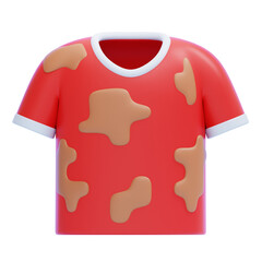 PNG 3D Dirty Stained Shirt Icon Isolated on a White Background