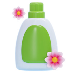 PNG 3D Fabric Softener Bottle with Floral Scent Icon Isolated on a White Background