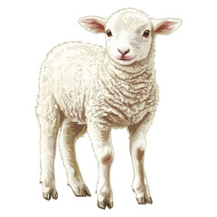 Fototapeta premium lamb, easter, festival, animal, vector, transparent background, mammal, sheep, farm, wool, livestock, young, nature, cute, farm animal, rural