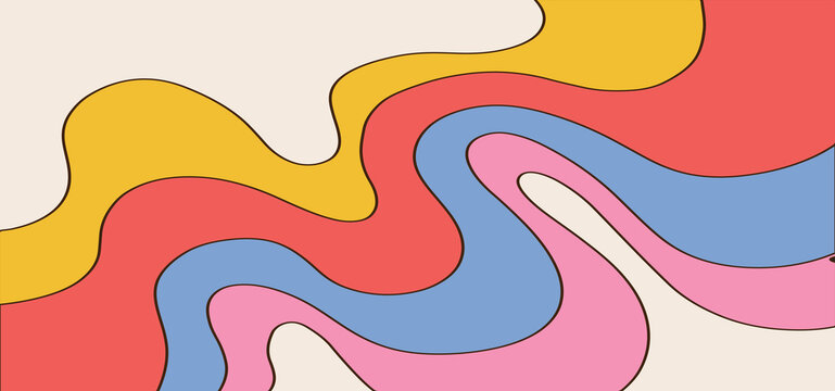 abstract psychedelic background with colorful waves trendy