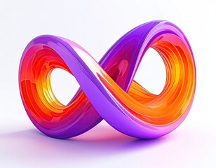 Shiny infinity symbol, purple outside, orange and red inside