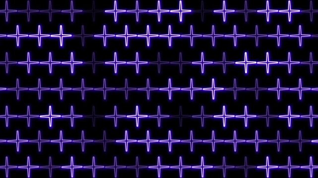 A mesmerizing purple waveform plus pattern on a black background. 