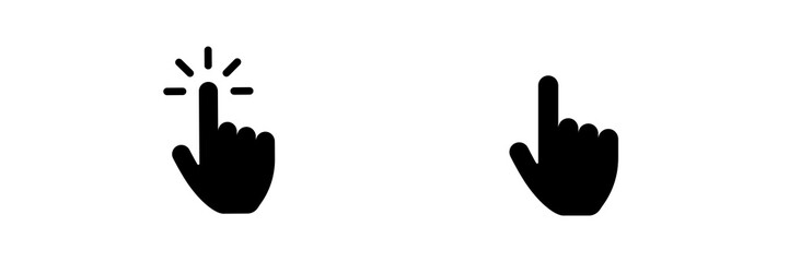 Obraz premium Hand cursor icons set silhouette 