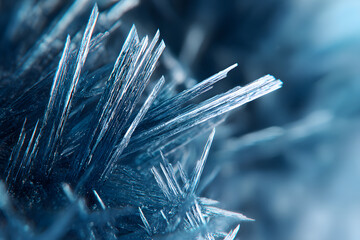 Close-up view of ice crystals forming in a frozen landscape during winter season at a remote location