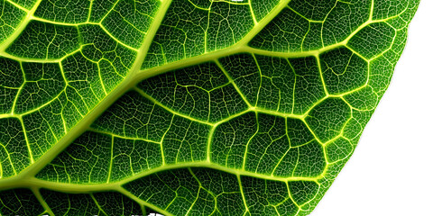 Vibrant green leaf with intricate vein patterns, showcasing natures detailed biology and healthy growth Concept of freshness, environment, and organic life