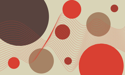 Abstract background with brown, red circles and lines.