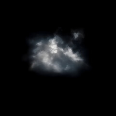 Bright Central Puff of Stormy Grey Dust Fog Overlay Illuminated Against Deep Black, Forming a Dramatic Cloud of Cinematic Smoke Perfect for Fantasy Magic Spells or Dark Weather Visual Effects

