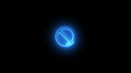 Obraz premium Blue glowing no entry symbol with illuminated edges on a dark Generate title without using the word 