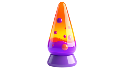 Colorful 3D lava lamp with a purple base and flowing liquid