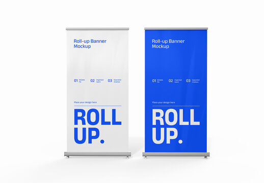 Advertising Roll-Up Banner Mockup PSD