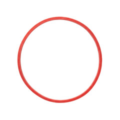 Red rubber band circle isolated on transparent background