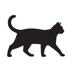 Obraz premium A stark silhouette of a feline in motion showcasing its graceful form and subtle details