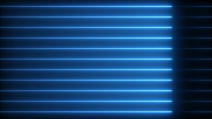Obraz premium Bright blue glowing horizontal lines in a dark gradient Generate title without using the word 