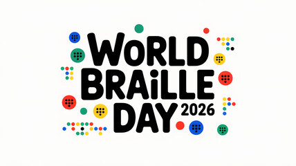 World Braille Day 2026 colorful typographic accessibility awareness poster design