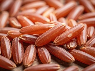 Chinese new year background Uncooked red rice grains macro photography top | Chinese, red, new year, background, abstract.